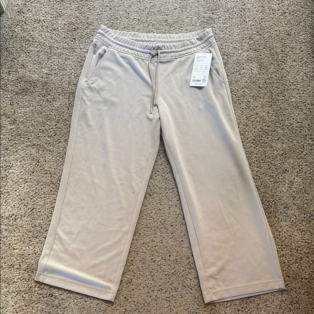 Athleta Mid Rise Seasoft Straight Crop Pant, Abalone Size M NWT